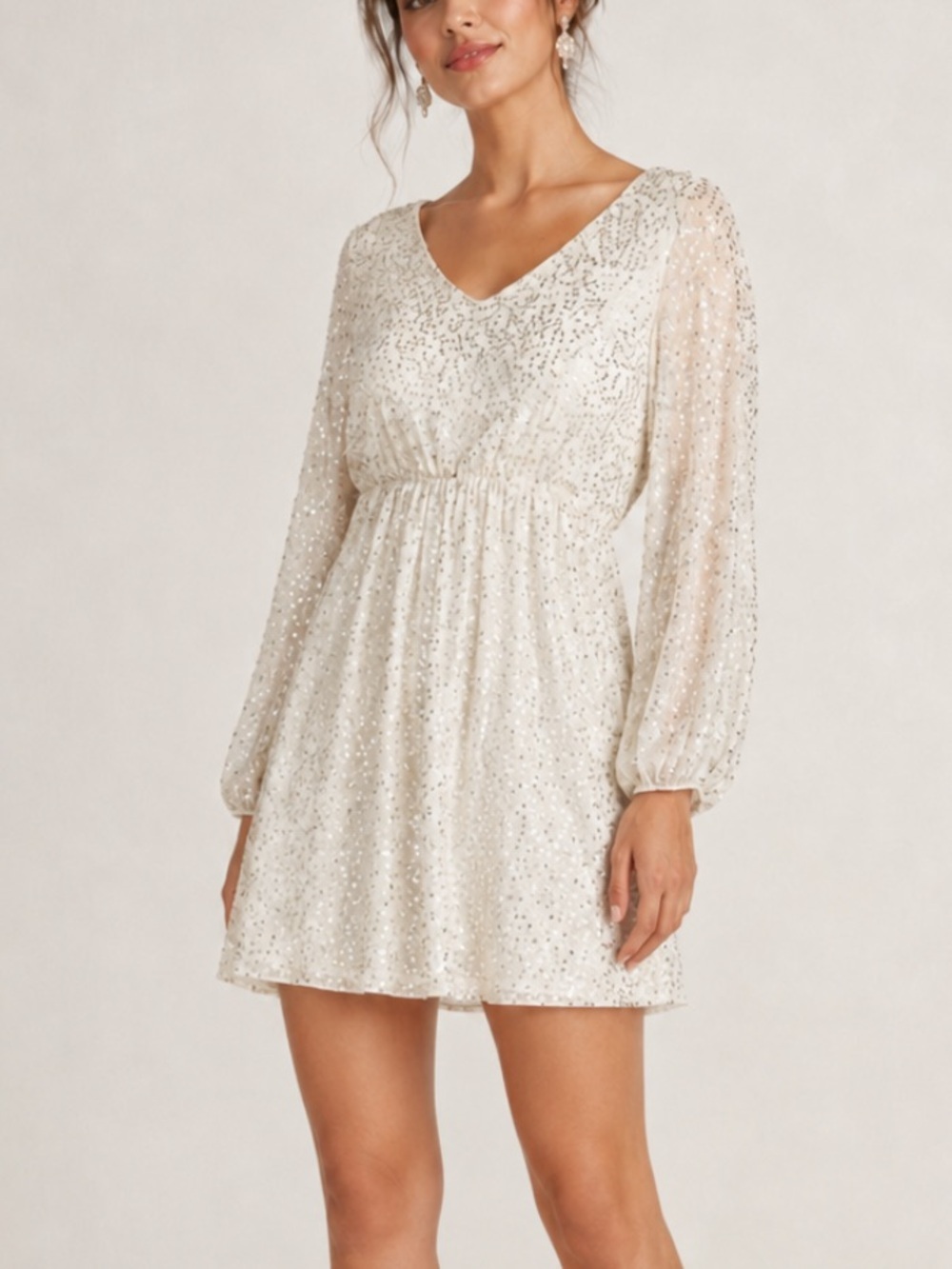 ALICE + OLIVIA Sequin Olympia Embellished Ruched Tunic
Dress size small